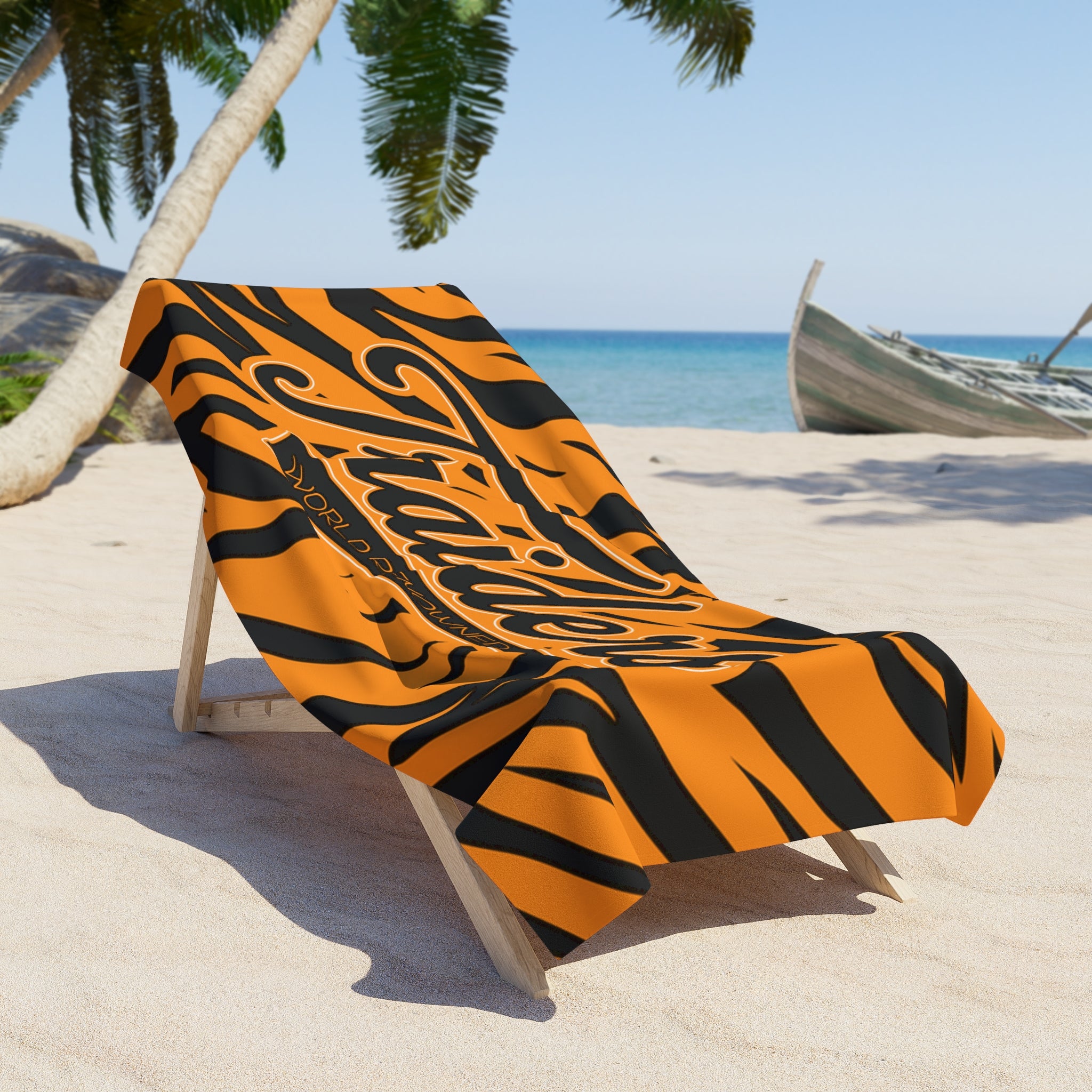 YOUNG TIGER STRIPES BEACH TOWEL